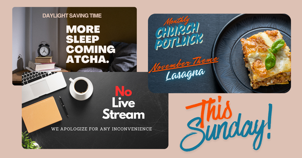 Plan to Join Us This Sunday!