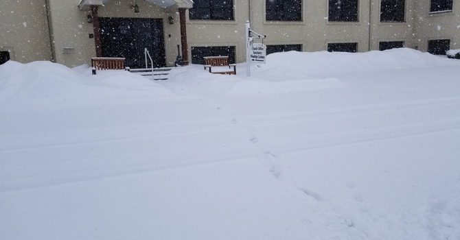 ****  Worship Service 2-hour delay due to Winter Storm  **** image