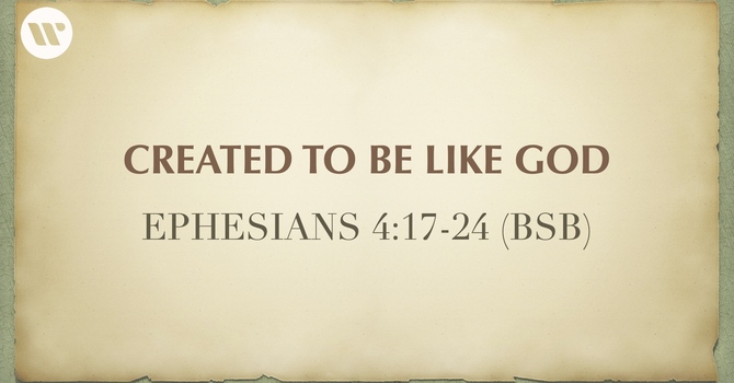 Created To Be Like god