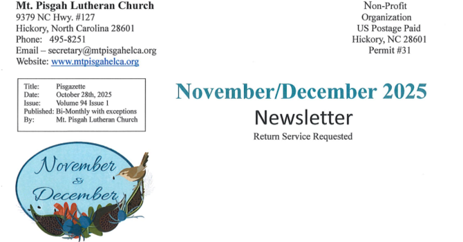 November/December Newsletter image