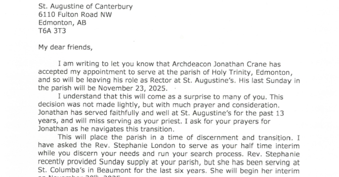 Rev. Jonathan Shifting Parishes image