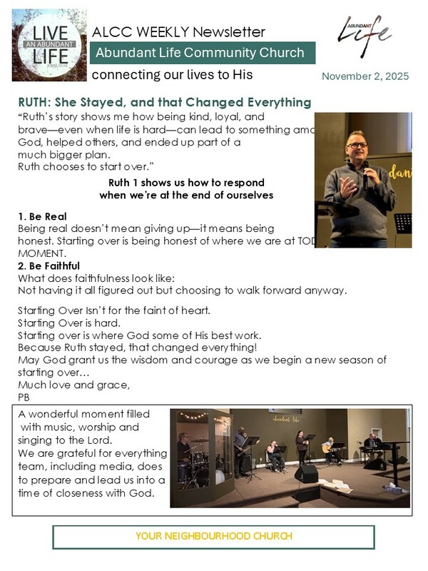 The Events & Happenings of the Abundant Life