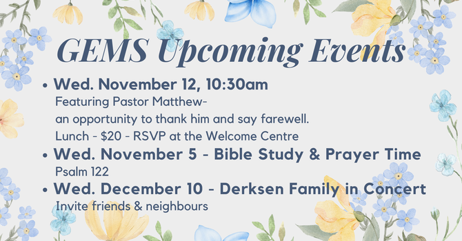 GEMS Upcoming Events image