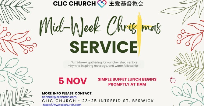 CLIC MID-WEEK CHRISTMAS SERVICE November 5th 2025 image