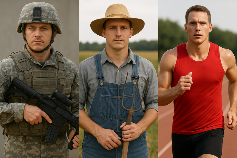 Soldier, Athlete, Farmer