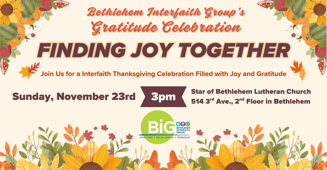 Bethlehem Interfaith Group's Gratitude Celebration