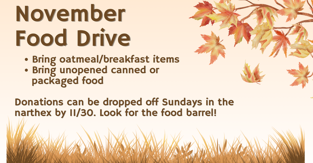 November Food Drive for OpenHeart Kitchen