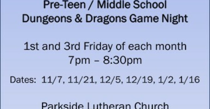 Middle School Game Night