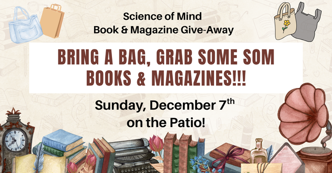 Bring a Bag!  Grab a Book or Magazine!