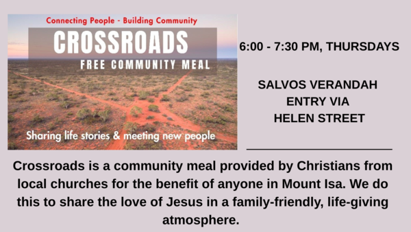 CROSSROADS - FREE COMMUNITY MEAL 