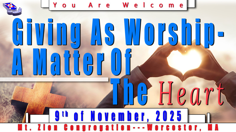 Giving As Worship- A Matter Of The Heart