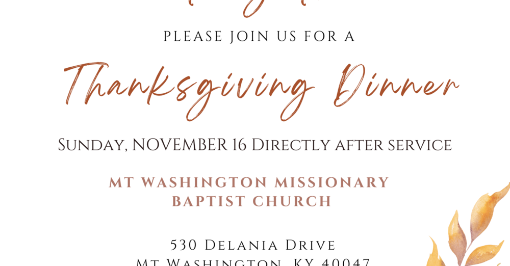 Thanksgiving Service & Dinner