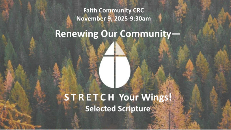 “Renewing our Community- STRETCH Your Wings” November 9 2025 A.M. Service