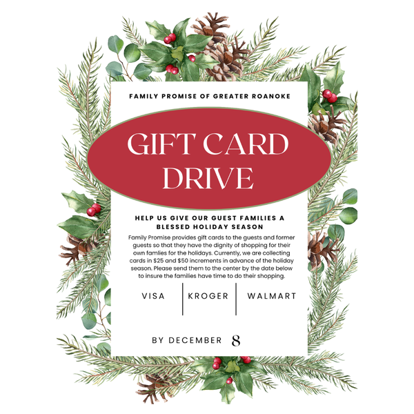 Family Promise Gift Card Drive