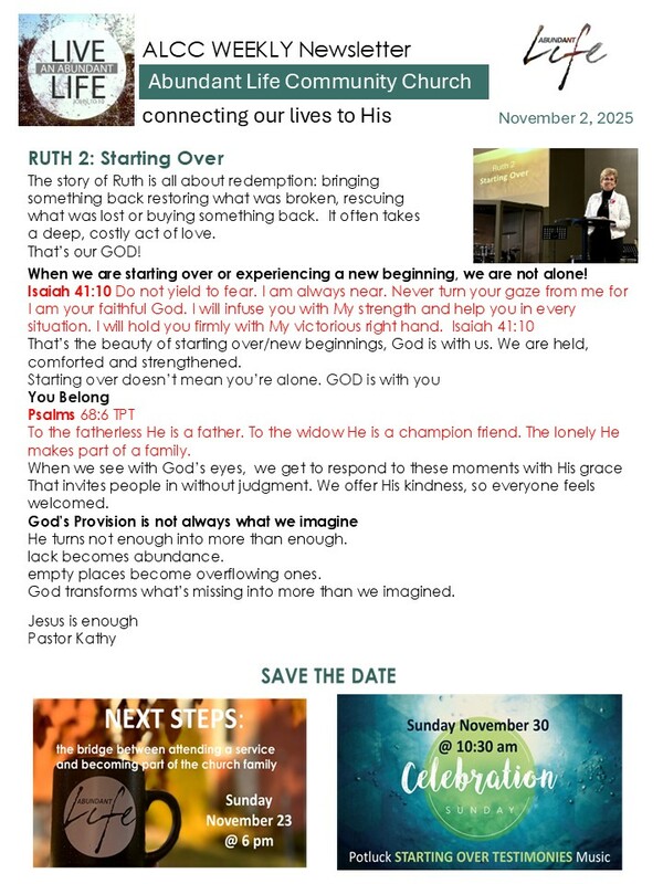 The Events & Happenings of the Abundant Life