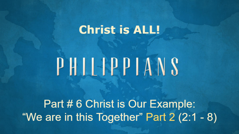 Christ is Our Example: We Are in This Together Part 2