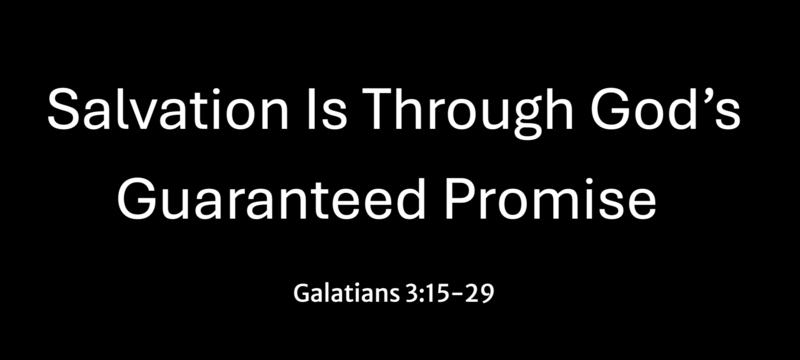 Salvation Is Through God’s Guaranteed Promise 