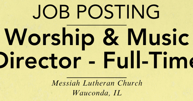 Messiah Wauconda is Hiring image