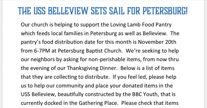 Loving Lamb Food Pantry Donations