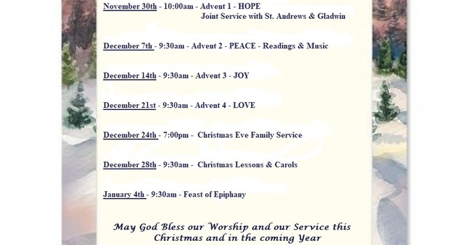 Special Advent and Christmas Services  image