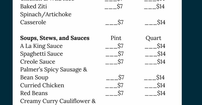 This Year's Pantry Price List