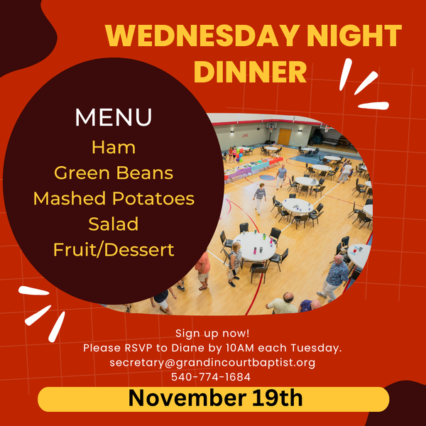 Wednesday Fellowship Dinner 