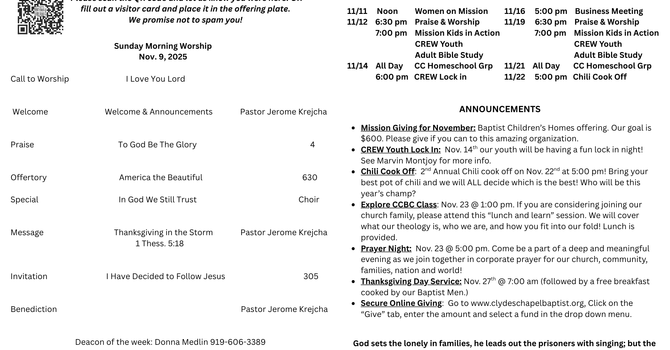 Sunday Morning Worship