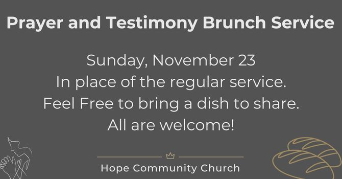 Prayer and Testimony Brunch Service