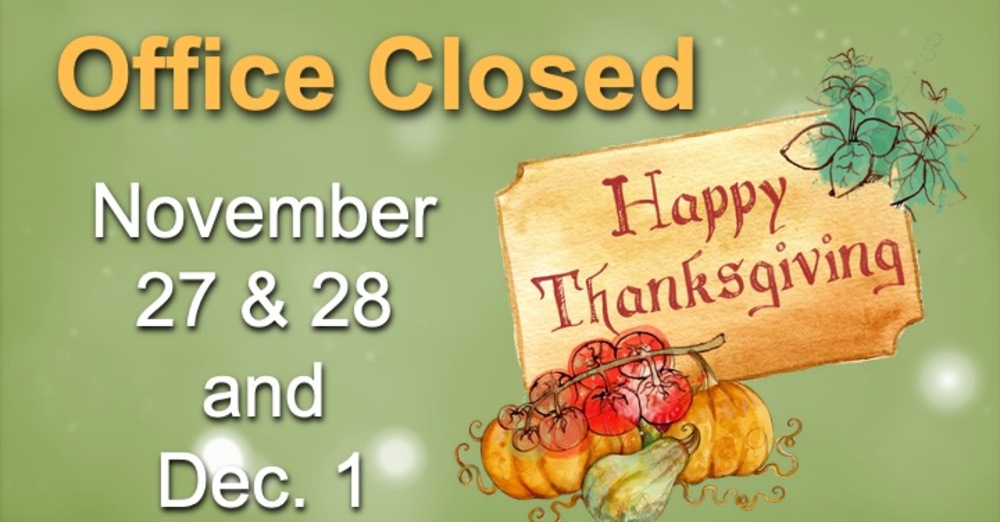 Church office closed for Thanksgiving