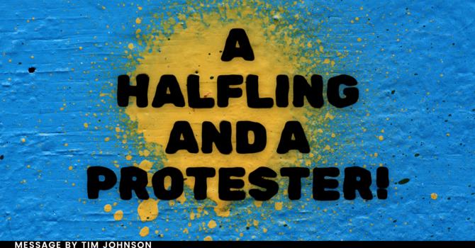 A Hafling and a Protester