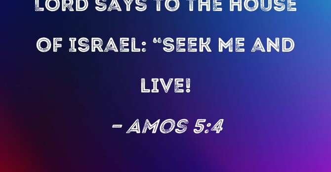 "Seek Me & Live Or Look Back & Die" A.M. Service