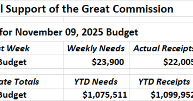 Our Financial Support of the Great Commission image