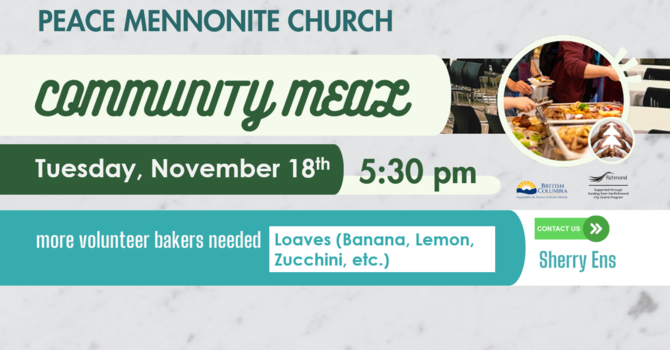 Community Meal @ Peace (Tues, November 18) image