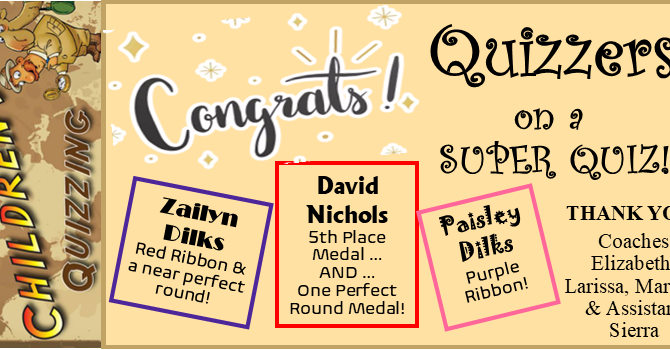SUPER 2nd Quiz for our Junior Quizzers! image