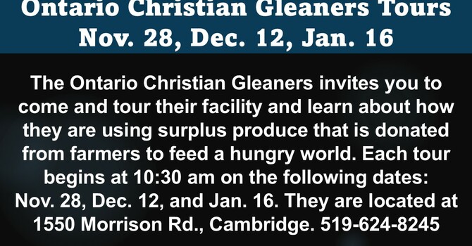 Ontario Christian Gleaners Tours