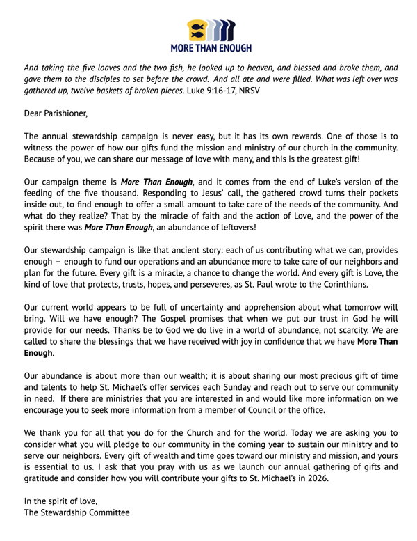 A letter from the Stewardship Committee