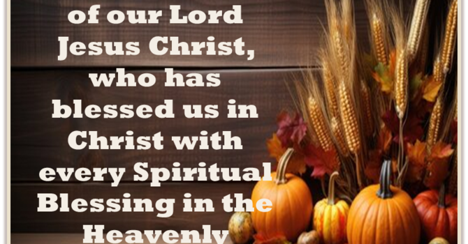 Thankful for Spiritual Blessings