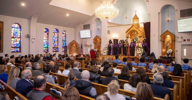His Holiness Catholicos Aram I Presides and Delivers Pontifical Message at St. Sarkis Church image