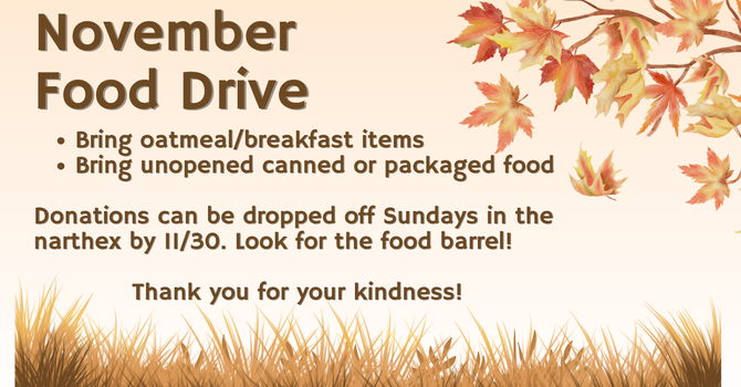 November Food Drive for OpenHeart Kitchen
