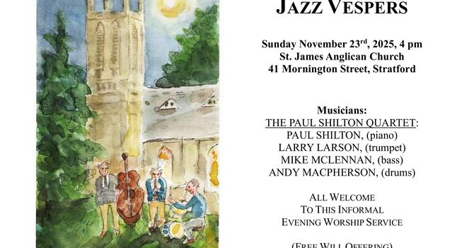 Jazz Vespers - Sunday November 23rd at 4pm