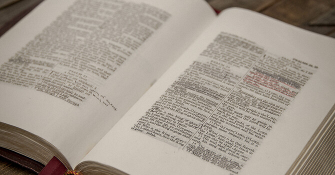 Family Bible study in the fellowship hall