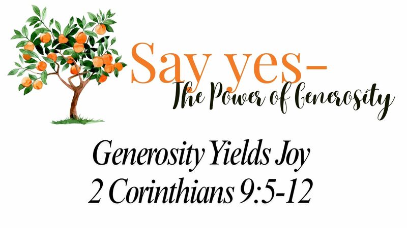 Generosity Yields Joy