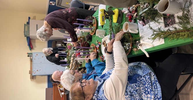 Advent Wreath making image