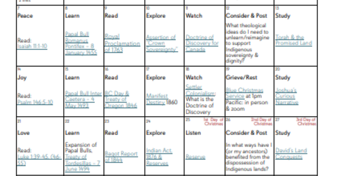  Justice-focused Advent and Christmas Calendar