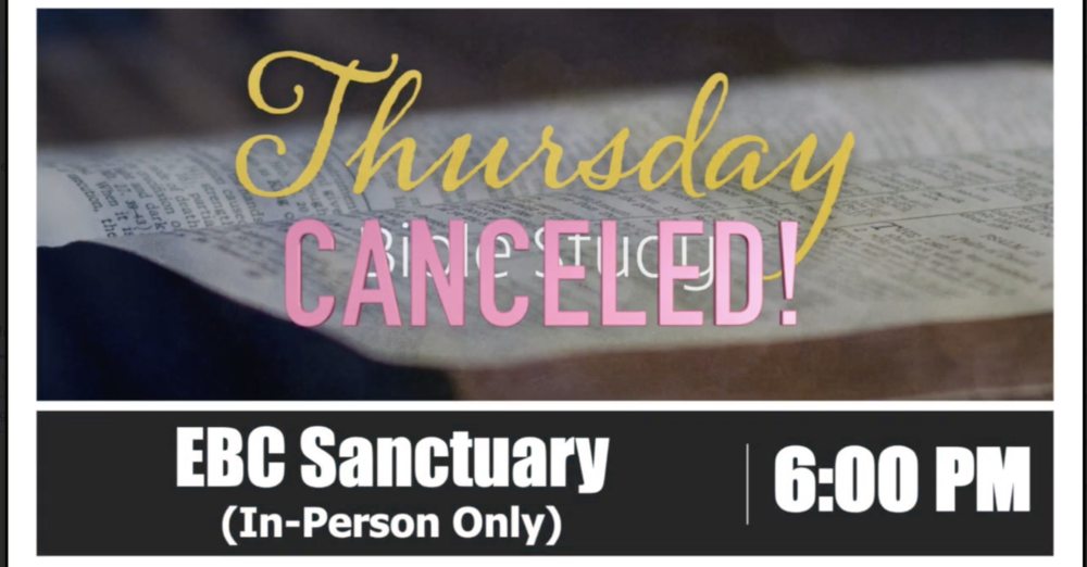 Canceled - Thursday Bible Study