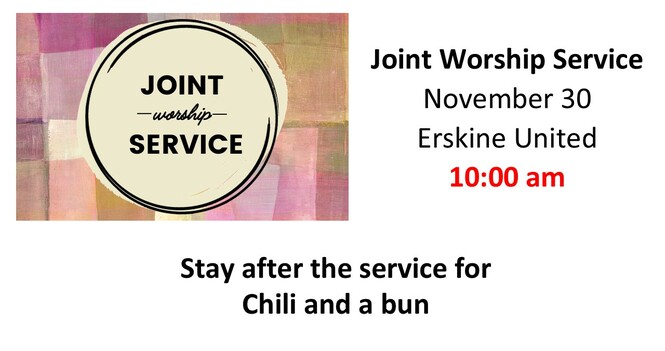 Joint Worship Service 10:00 am