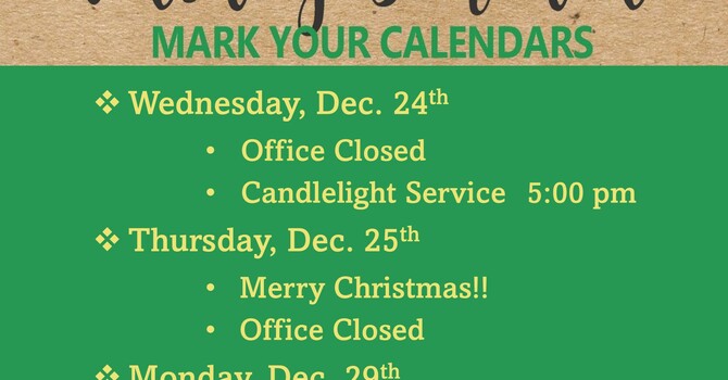 Office Closed For Christmas/New Years