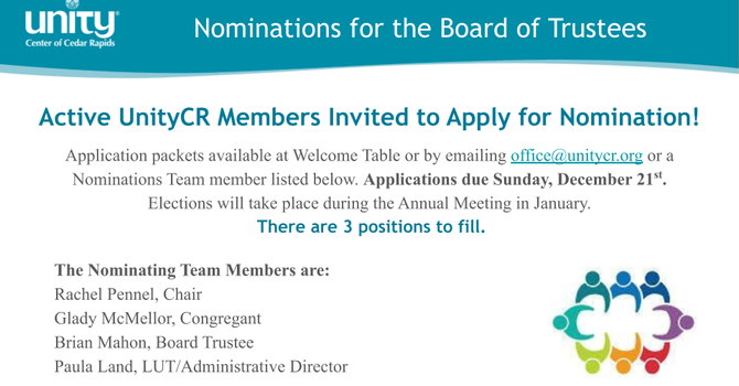 Active UnityCR Members Invited to Apply for Nomination! image