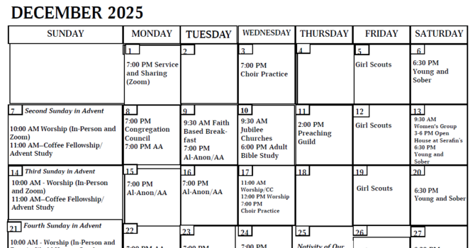 Calendar - December 2025 image