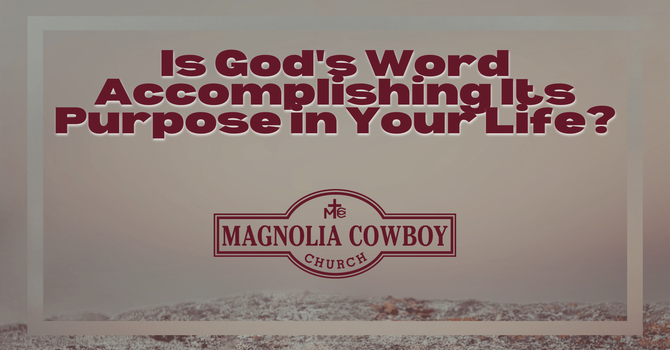 Is God's Word Accomplishing Its Purpose in Your Life? image